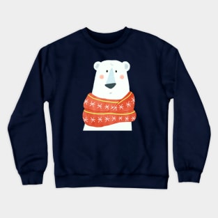 Polar Bear with scarf Crewneck Sweatshirt